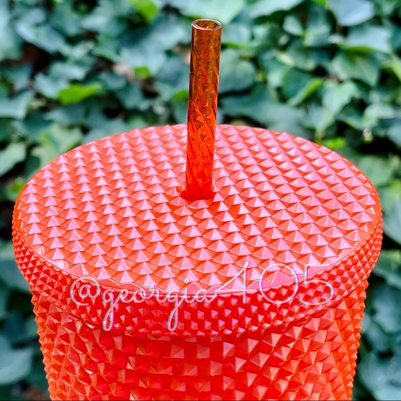 🧡New STARBUCKS Studded Orange Pearl Venti Tumbler Fall 2022 - Picture 2 of 6